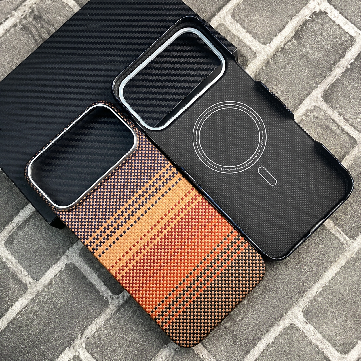 Premium iPhone Case MagSafe Compatible Aramid Carbon Fiber Protective Cover Ultra Thin Lightweight Shockproof Anti Scratch Full Coverage