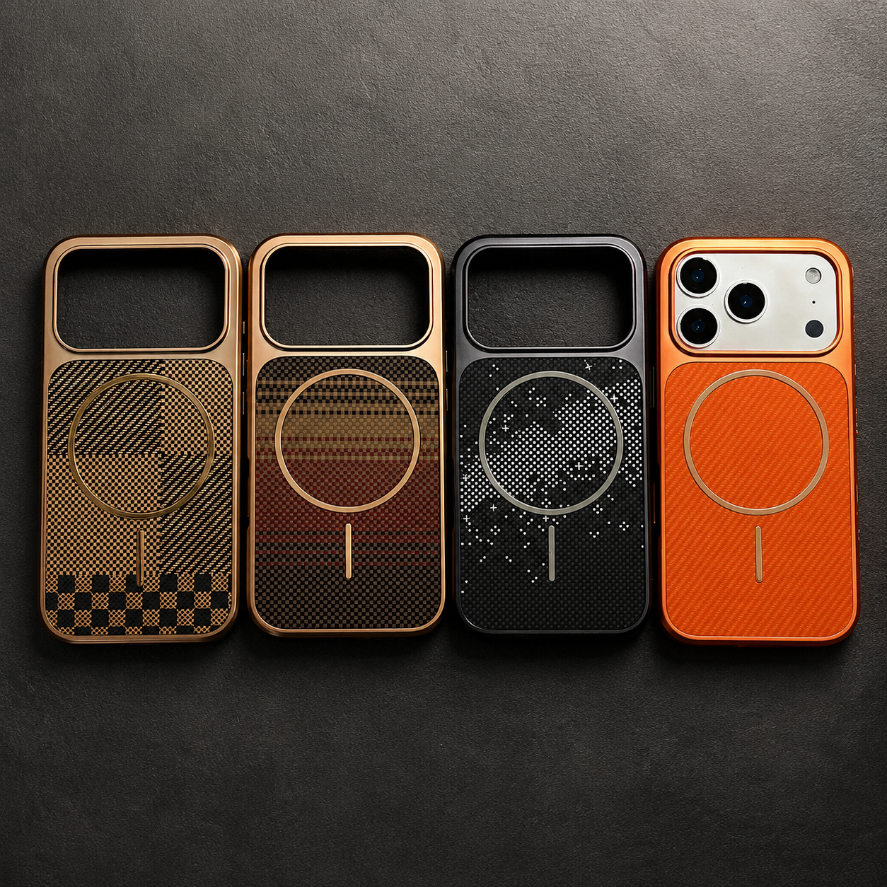 Premium iPhone Case MagSafe Compatible Carbon Fiber Protective Cover Shockproof Anti Scratch Electroplated Finish Lightweight Wireless Charging Slim Design