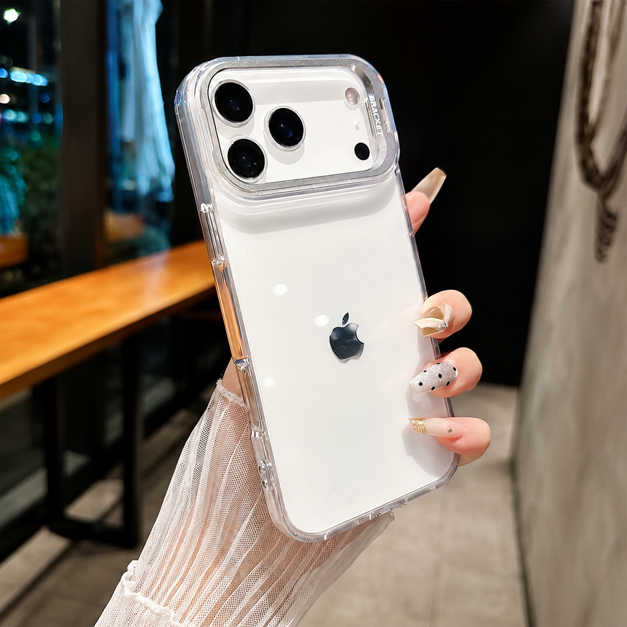 Premium iPhone Case MagSafe Compatible Crystal Clear PC Bumper with Camera Lens Stand Shockproof TPU Protective Cover Anti Scratch Slim Design