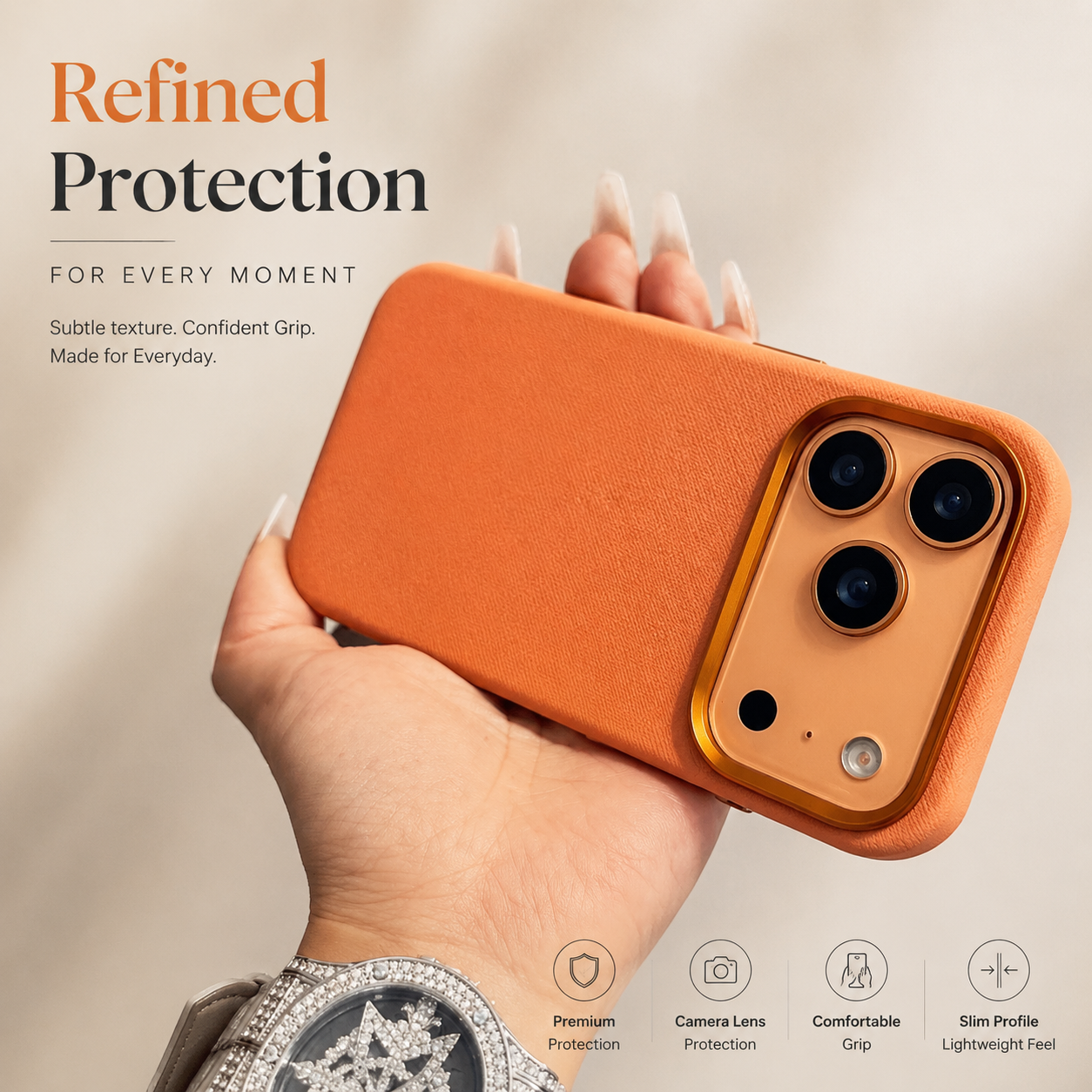 Premium iPhone Case MagSafe Compatible Fiber Leather Cover Invisible Magnetic Charging Matte Anti Fingerprint Shockproof Slim Non Slip Design