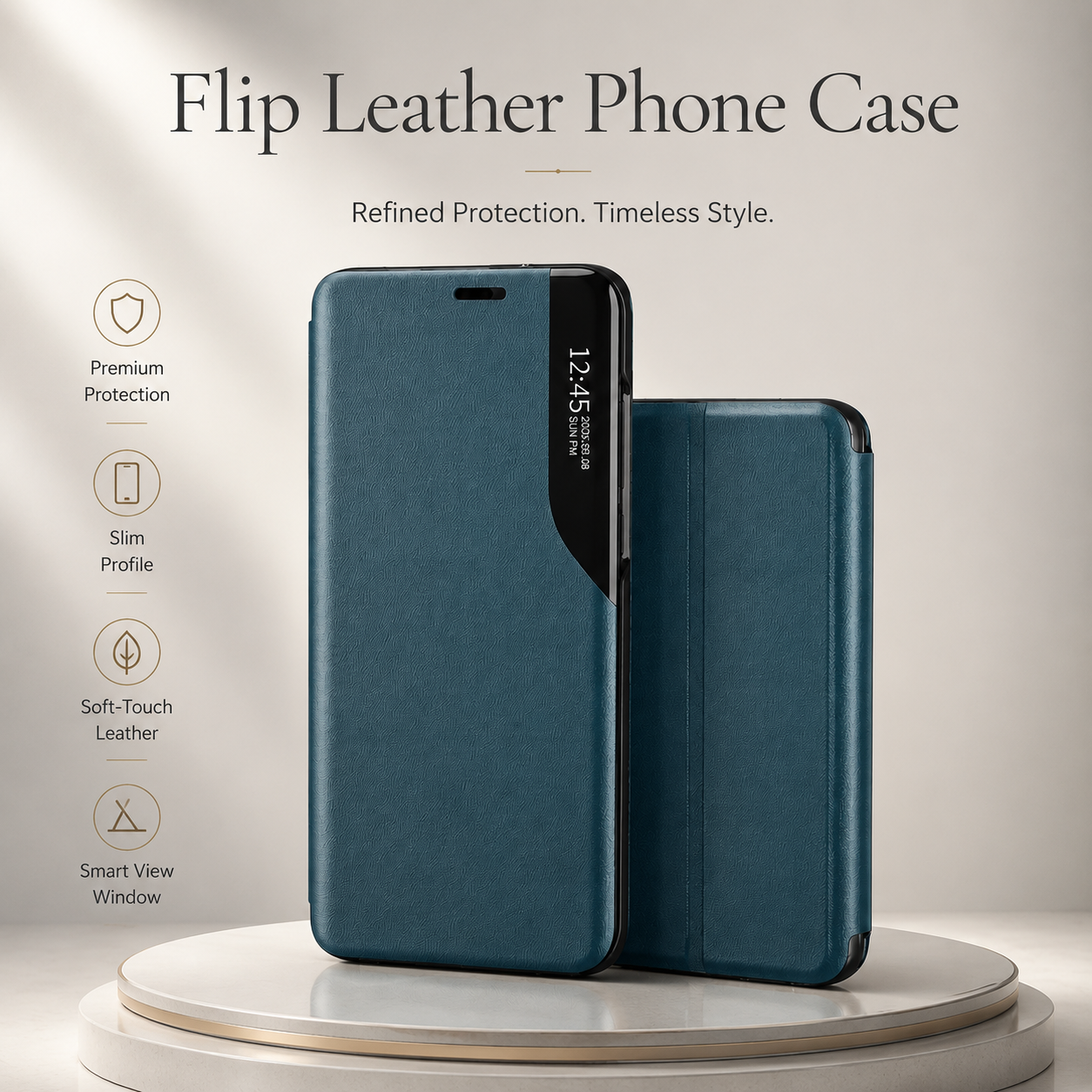 Premium iPhone Case MagSafe Compatible Flip Wallet Protective Cover PU Leather Card Holder Magnetic Closure Kickstand Shockproof Full Body Protection Design