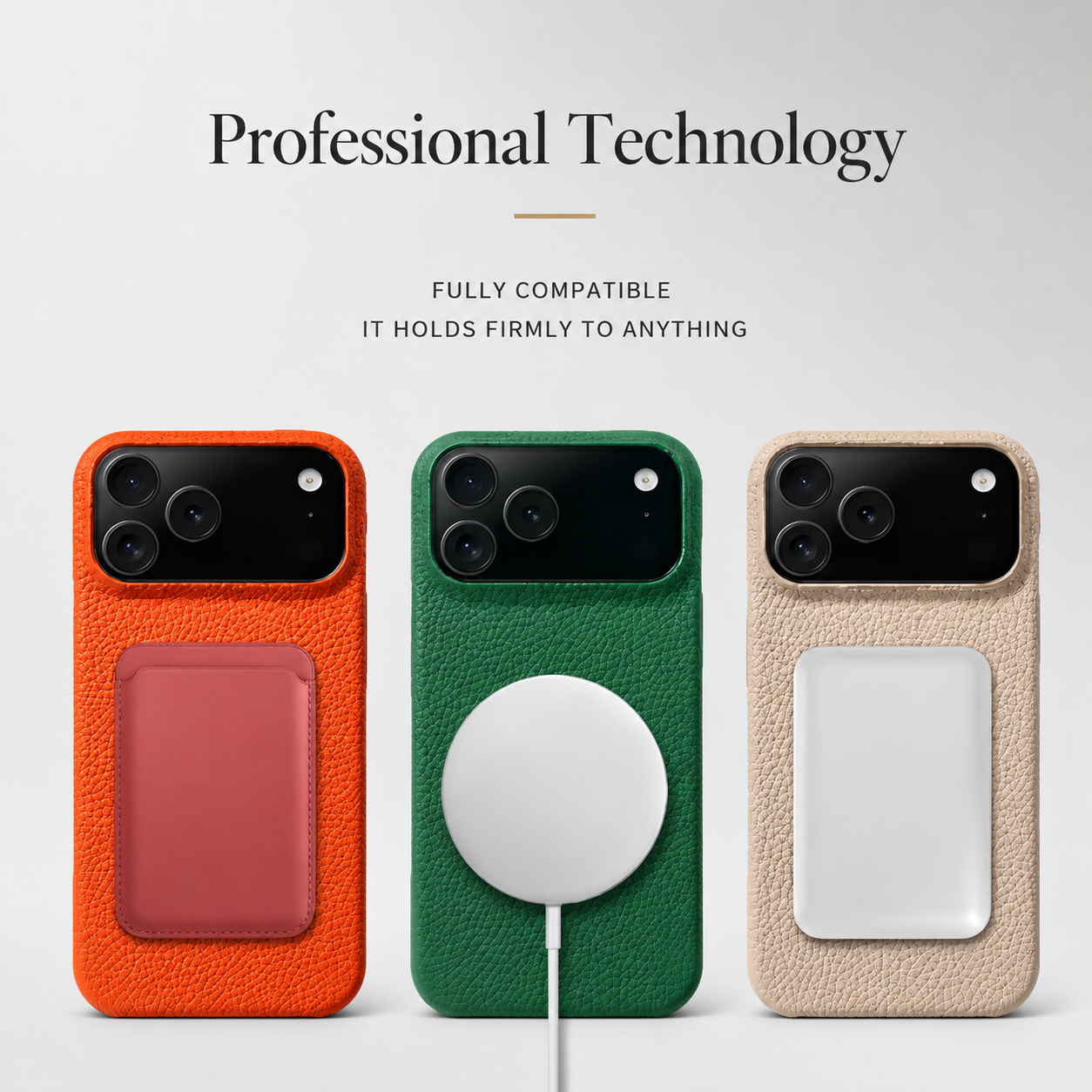 Premium iPhone Case MagSafe Compatible Genuine Leather Protective Cover Magnetic Camera Lens Protection Anti Scratch Slim Full Coverage