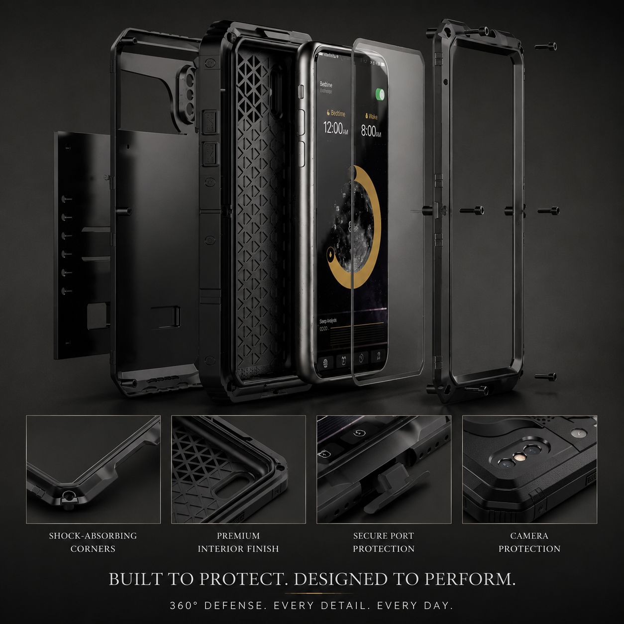Premium iPhone Case MagSafe Compatible IP68 Waterproof Metal Armor Cover Shockproof Heavy Duty Protective Frame Camera Lens Screen Protection Full Coverage Design