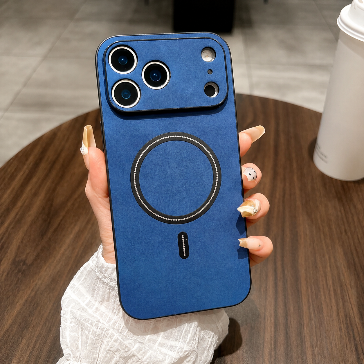 Premium iPhone Case MagSafe Compatible Leather Shockproof Protective Cover Magnetic Wireless Charging Slim Full Coverage Camera Lens Protection Anti Scratch