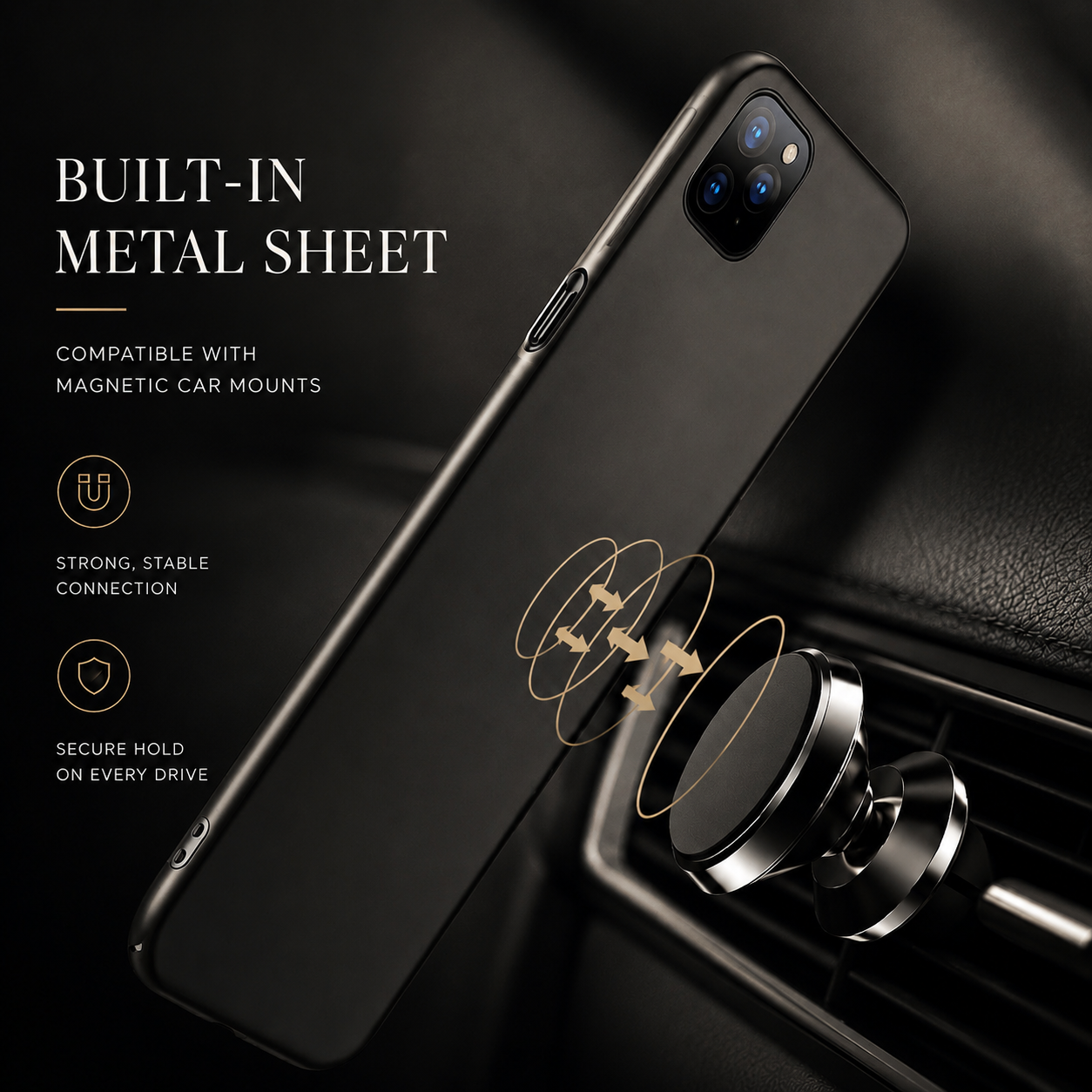 Premium iPhone Case MagSafe Compatible Magnetic Car Mount Protective Cover Ultra Thin Shockproof Matte Anti Scratch Camera Protection Lightweight Design