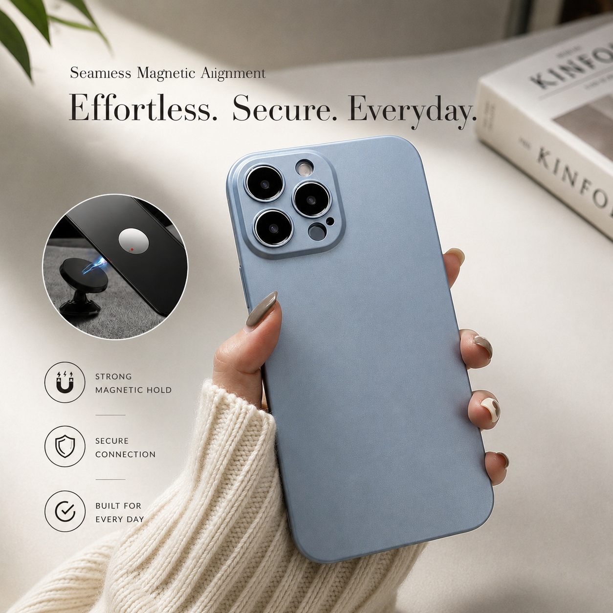 Premium iPhone Case MagSafe Compatible Magnetic Car Mount Protective Cover Ultra Thin Shockproof Matte Anti Scratch Camera Protection Lightweight Design
