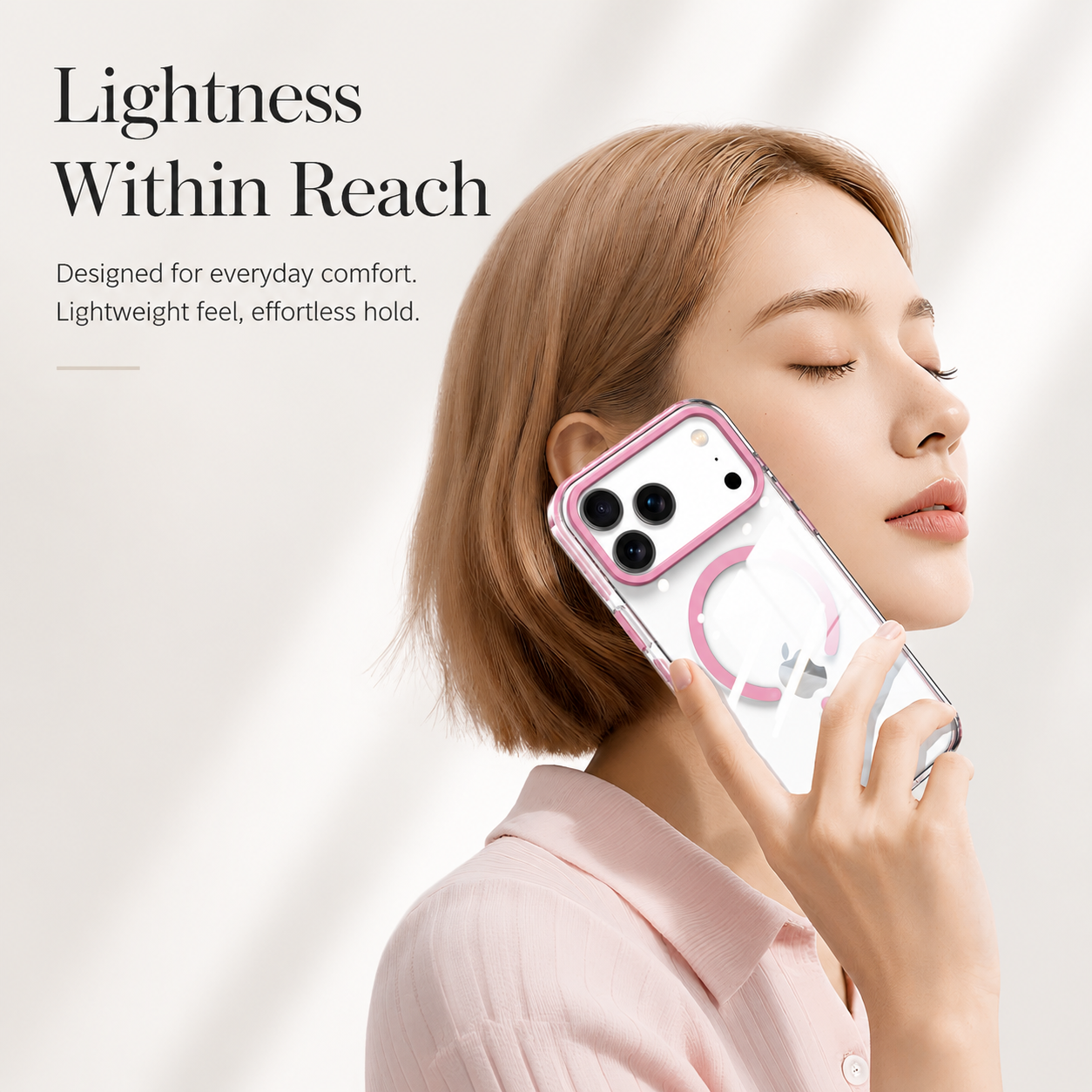 Premium iPhone Case MagSafe Compatible Magnetic Clear Cover PE Striped Border PC Back Camera Lens Protection Slim Full Coverage