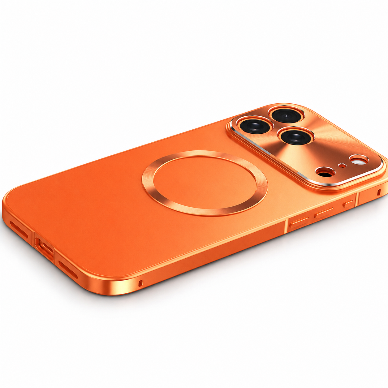 Premium iPhone Case MagSafe Compatible Magnetic Shockproof Protective Cover Camera Lens Protection Ultra Thin Aluminum Frame Frosted Matte Back Full Coverage