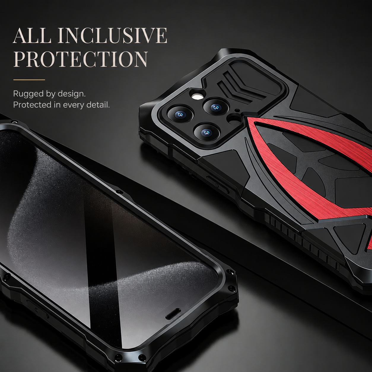 Premium iPhone Case MagSafe Compatible Metal Armor Shell Shockproof Protective Cover Camera Lens Screen Protection Ultra Thin Magnetic Full Body Design