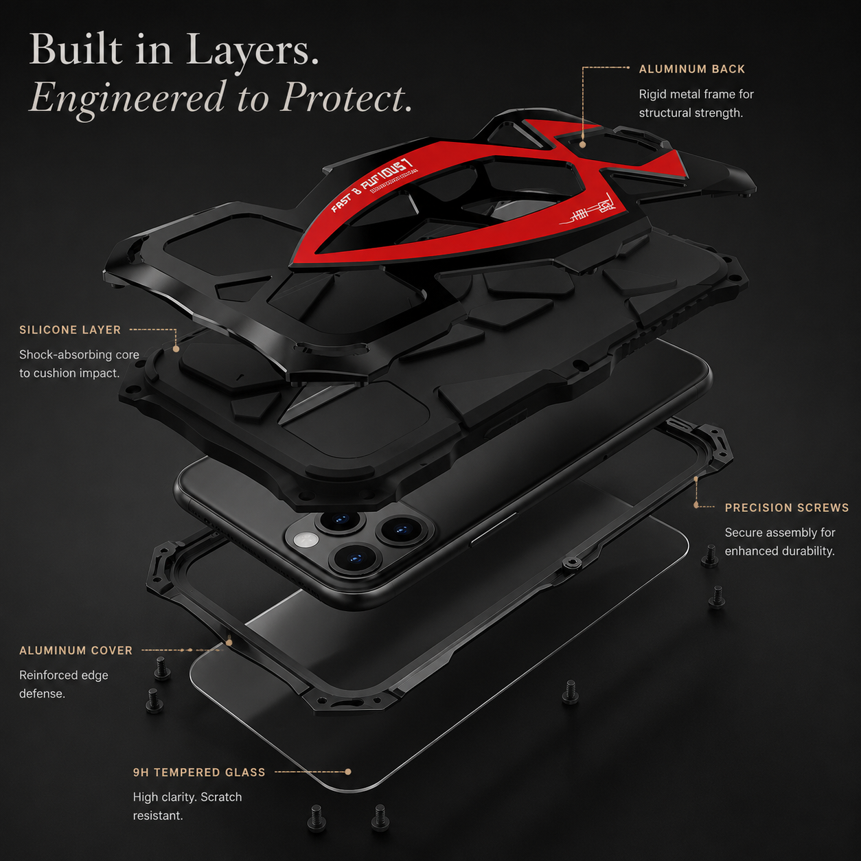 Premium iPhone Case MagSafe Compatible Metal Armor Shell Shockproof Protective Cover Camera Lens Screen Protection Ultra Thin Magnetic Full Body Design