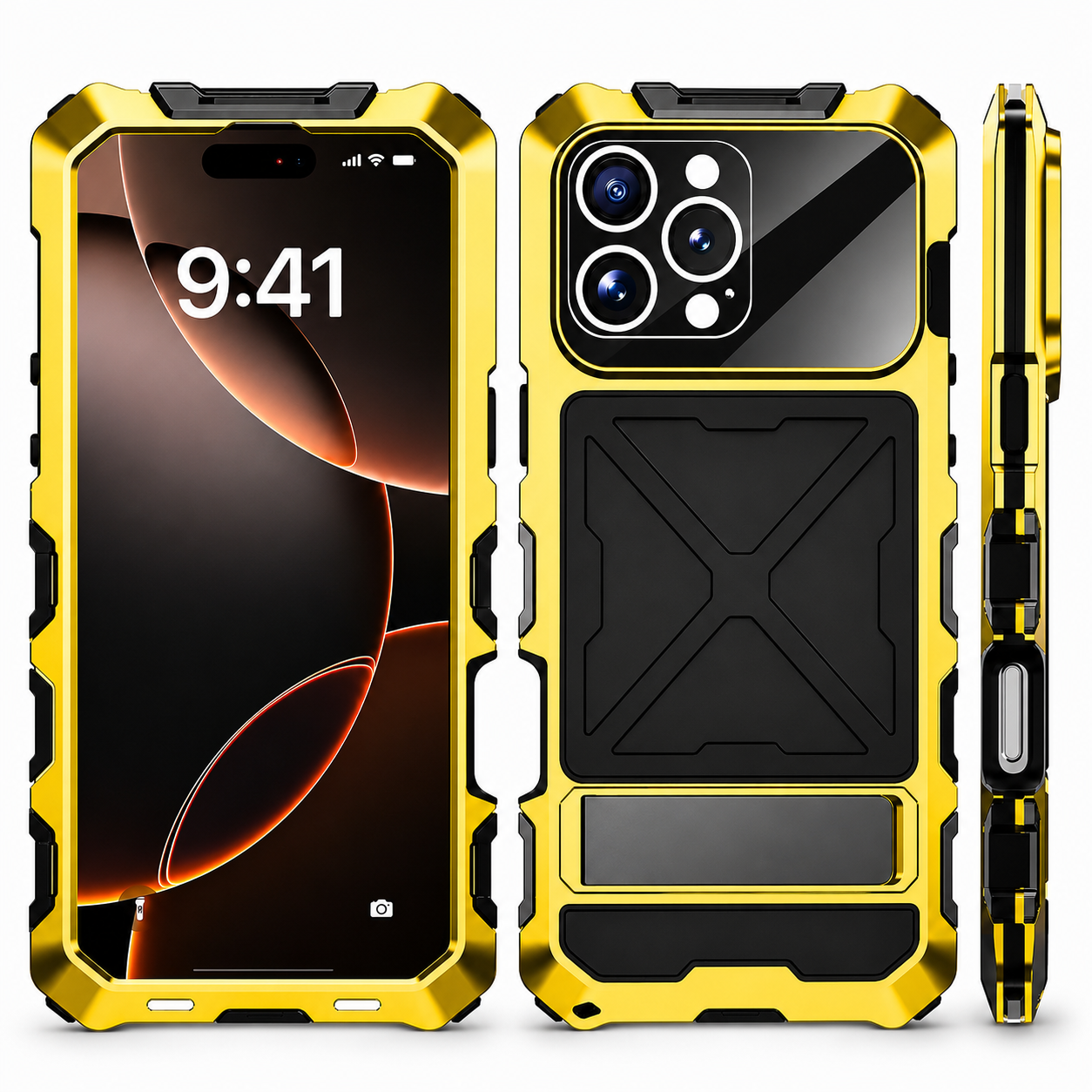 Premium iPhone Case MagSafe Compatible Metal Bumper Protective Cover Shockproof Rugged Anti Slip Lightweight Edge Protection Durable Frame Design