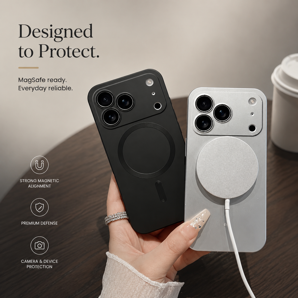 Premium iPhone Case MagSafe Compatible Metallic Paint Magnetic Protective Cover Anti Fingerprint Shockproof Camera Lens Protection Wireless Charging Slim Design