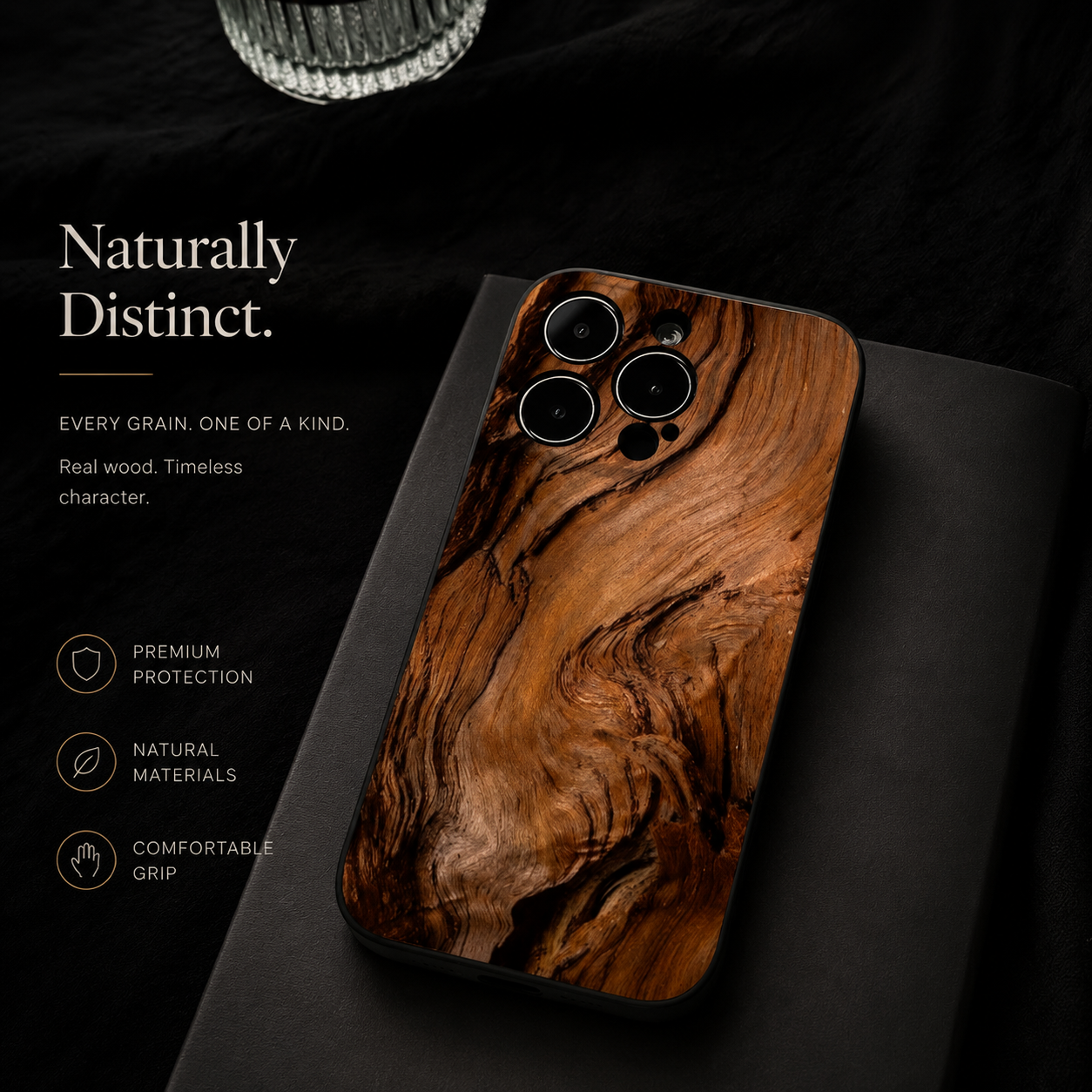 Premium iPhone Case MagSafe Compatible Natural Wood Back Cover Shockproof TPU Bumper Camera Lens Screen Protection Ultra Thin Magnetic Design