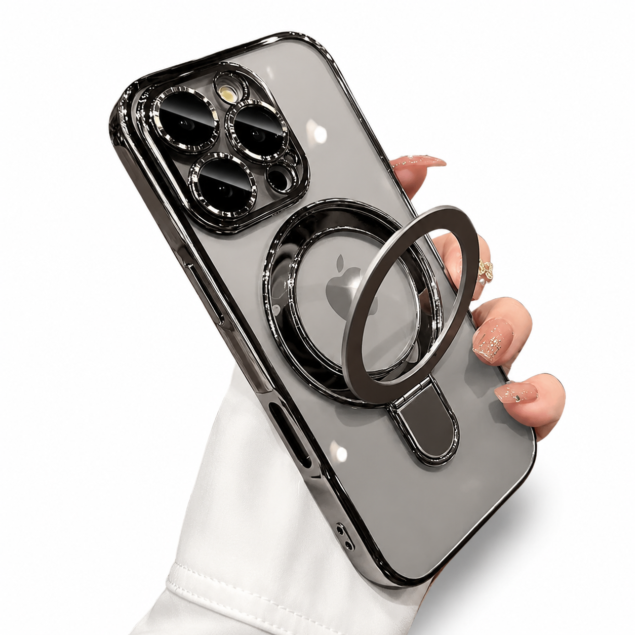 Premium iPhone Case MagSafe Compatible Protective Cover Camera Lens Protection Clear Acrylic Magnetic Stand Shockproof Anti Fingerprint Full Coverage