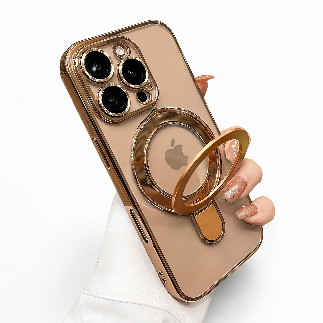Premium iPhone Case MagSafe Compatible Protective Cover Camera Lens Protection Clear Acrylic Magnetic Stand Shockproof Anti Fingerprint Full Coverage
