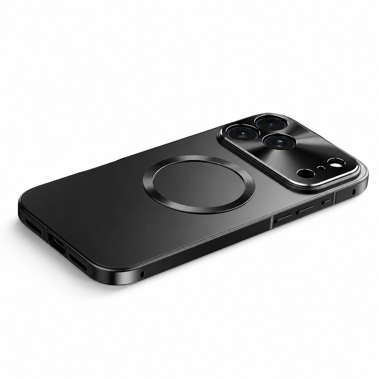 Premium iPhone Case MagSafe Compatible Protective Cover Camera Lens Protection Shockproof Aluminum Alloy Magnetic Frame Frosted PC Back Anti Scratch Slim Full Coverage