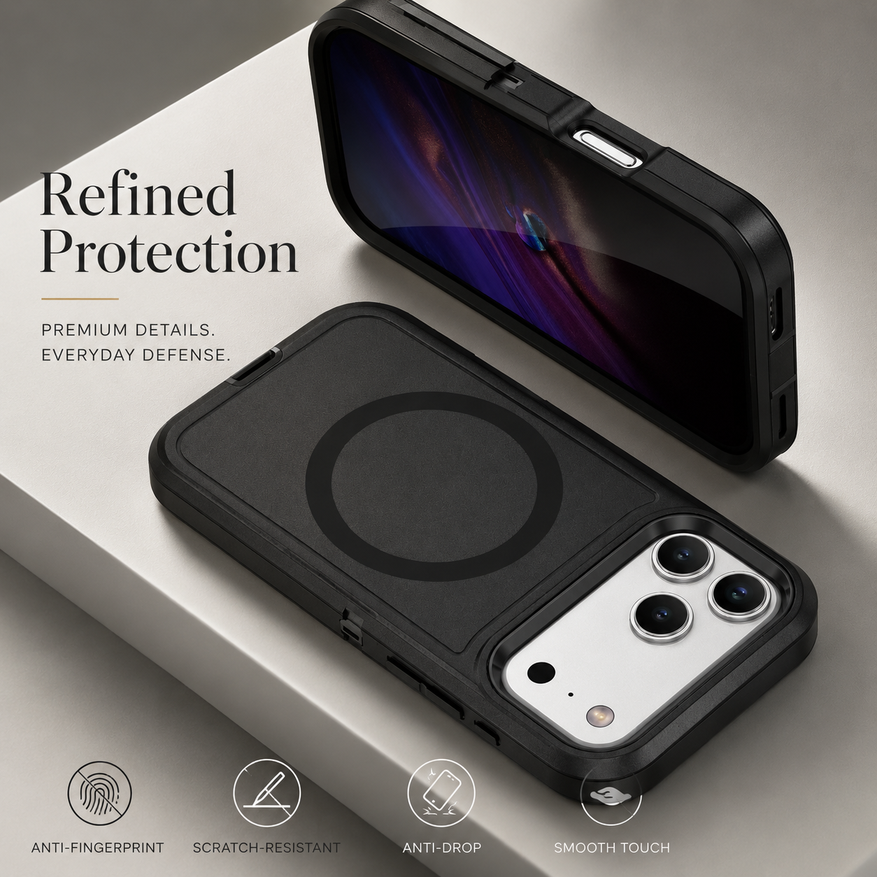 Premium iPhone Case MagSafe Compatible Protective Cover Camera Lens Protection Shockproof Anti Scratch Anti Fingerprint Rugged Armor PC TPU Anti Slip Full Coverage