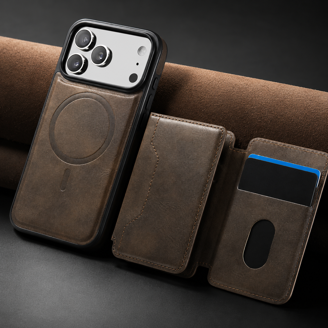 Premium iPhone Case MagSafe Compatible Protective Cover Camera Lens Protection Shockproof Detachable Magnetic PU Leather Wallet Card Holder Anti Scratch Full Coverage