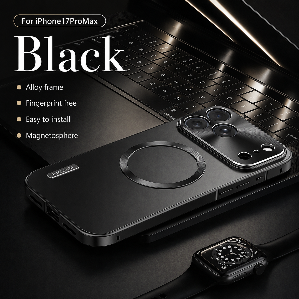 Premium iPhone Case MagSafe Compatible Protective Cover Shockproof Camera Lens Protection Aluminum Alloy Magnetic Frame Ultra Thin Frosted Hard Back Anti Scratch Full Coverage