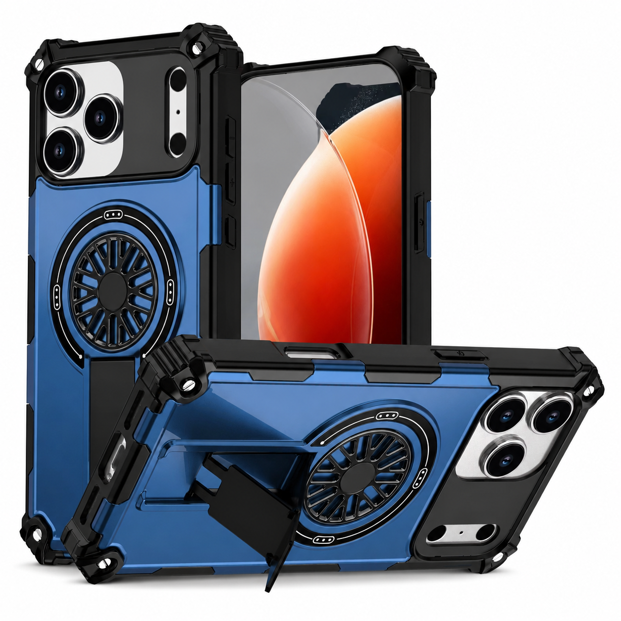 Premium iPhone Case MagSafe Compatible Rugged Armor Cover PC TPU Shockproof Magnetic Bracket Stand Wireless Charging Anti Scratch Matte Non Slip