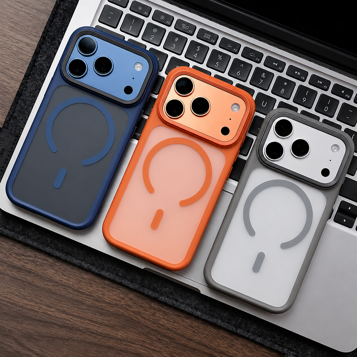 Premium iPhone Case MagSafe Compatible TPU PC Cover with Camera Button Shockproof Anti Fingerprint Matte Finish Raised Protection Slim Design