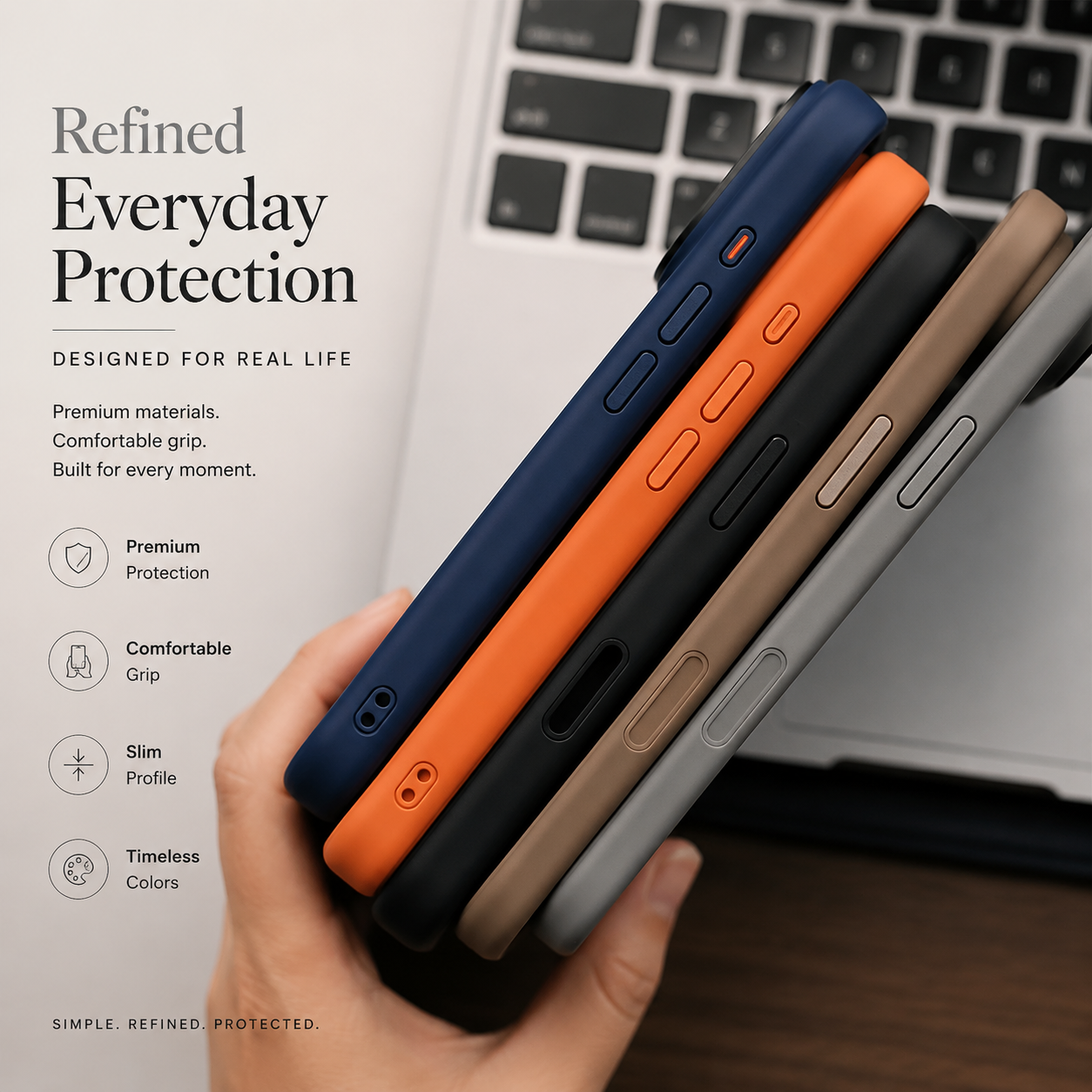 Premium iPhone Case MagSafe Compatible TPU PC Cover with Camera Button Shockproof Anti Fingerprint Matte Finish Raised Protection Slim Design