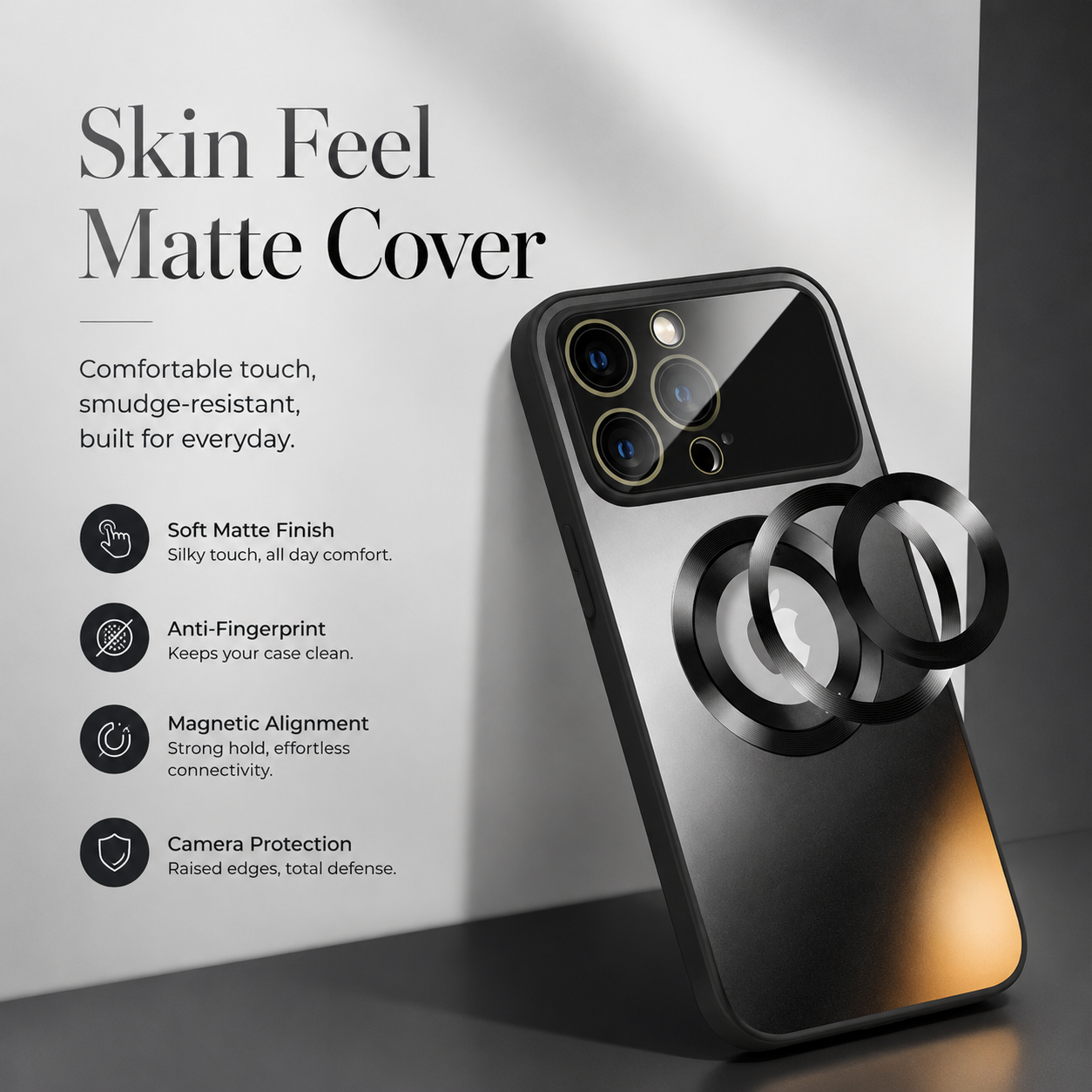 Premium iPhone Case MagSafe Compatible Titanium Matte Protective Cover Glass Camera Lens Protection Shockproof Anti Fingerprint Scratch Resistant Slim Full Coverage