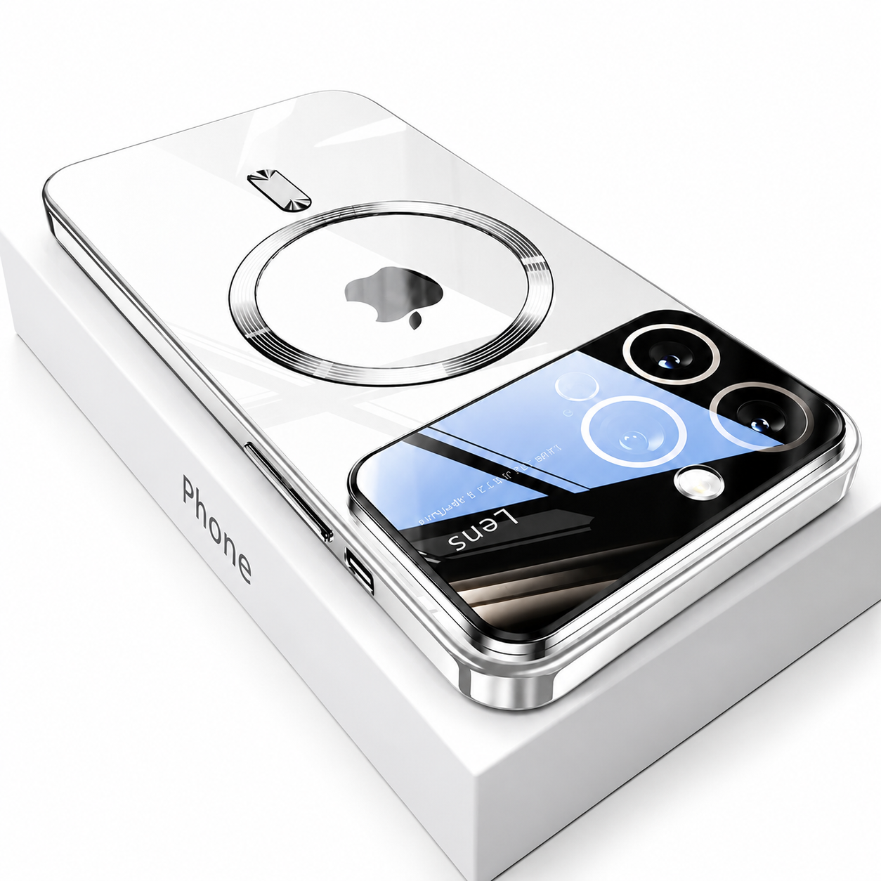 Premium iPhone Case MagSafe Compatible Transparent Acrylic Protective Cover Shockproof Tempered Camera Protection Anti Scratch Clear Slim Design