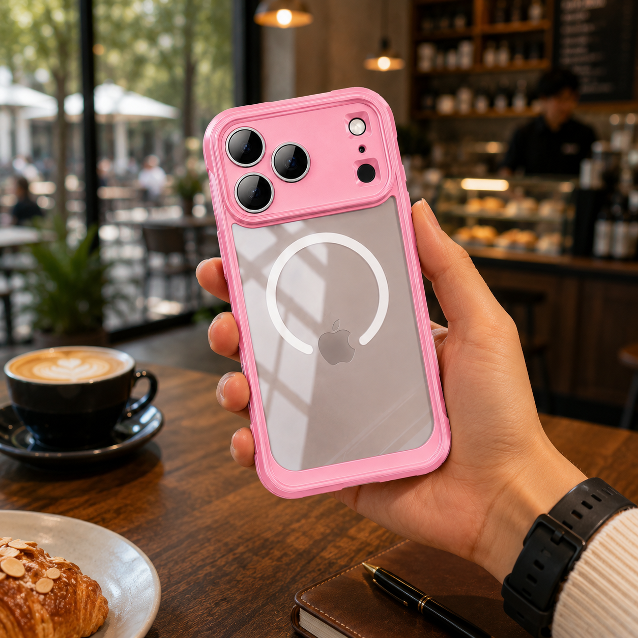 Premium iPhone Case MagSafe Compatible Transparent Full Coverage TPU Cover Shockproof Double Sided Magnetic Protection Anti Scratch Slim Design