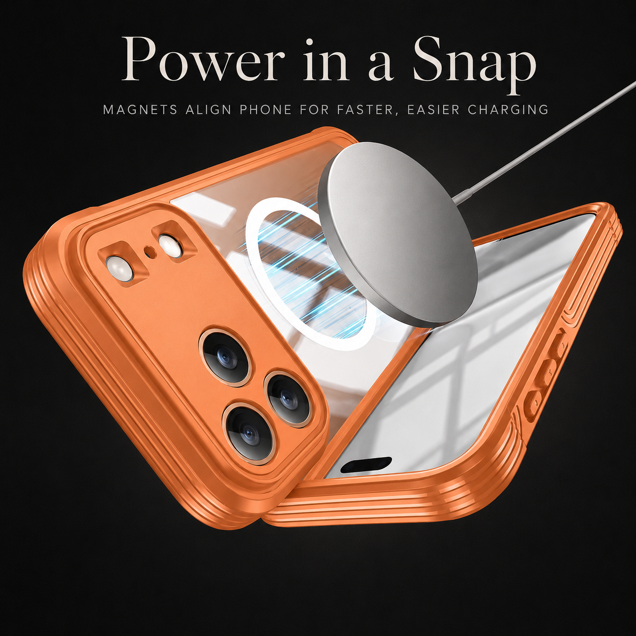 Premium iPhone Case MagSafe Compatible Transparent Full Coverage TPU Cover Shockproof Double Sided Magnetic Protection Anti Scratch Slim Design