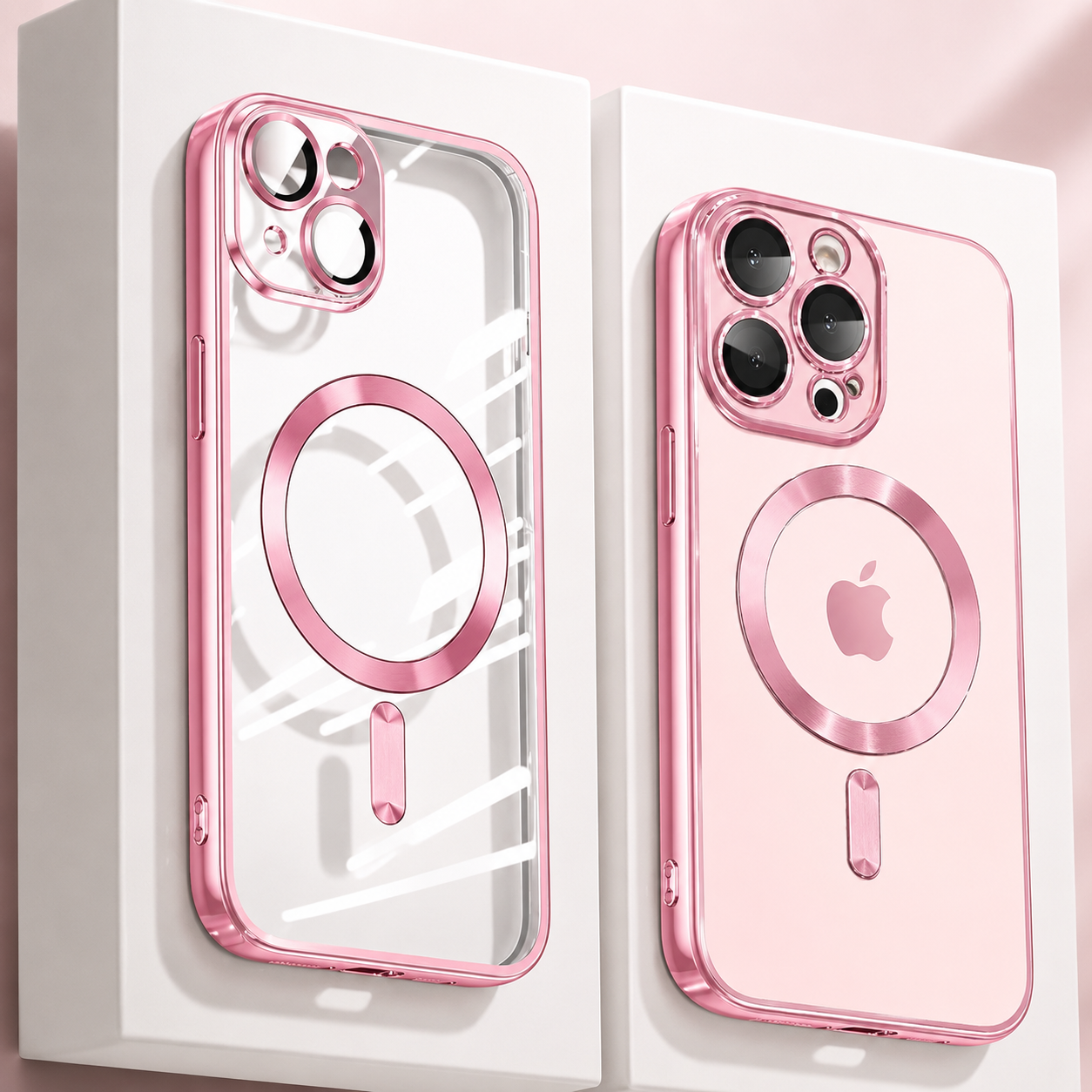 Premium iPhone Case MagSafe Compatible Transparent TPU Cover Magnetic Lens Protection Shockproof Anti Fingerprint Anti Scratch Half Wrapped Slim Design