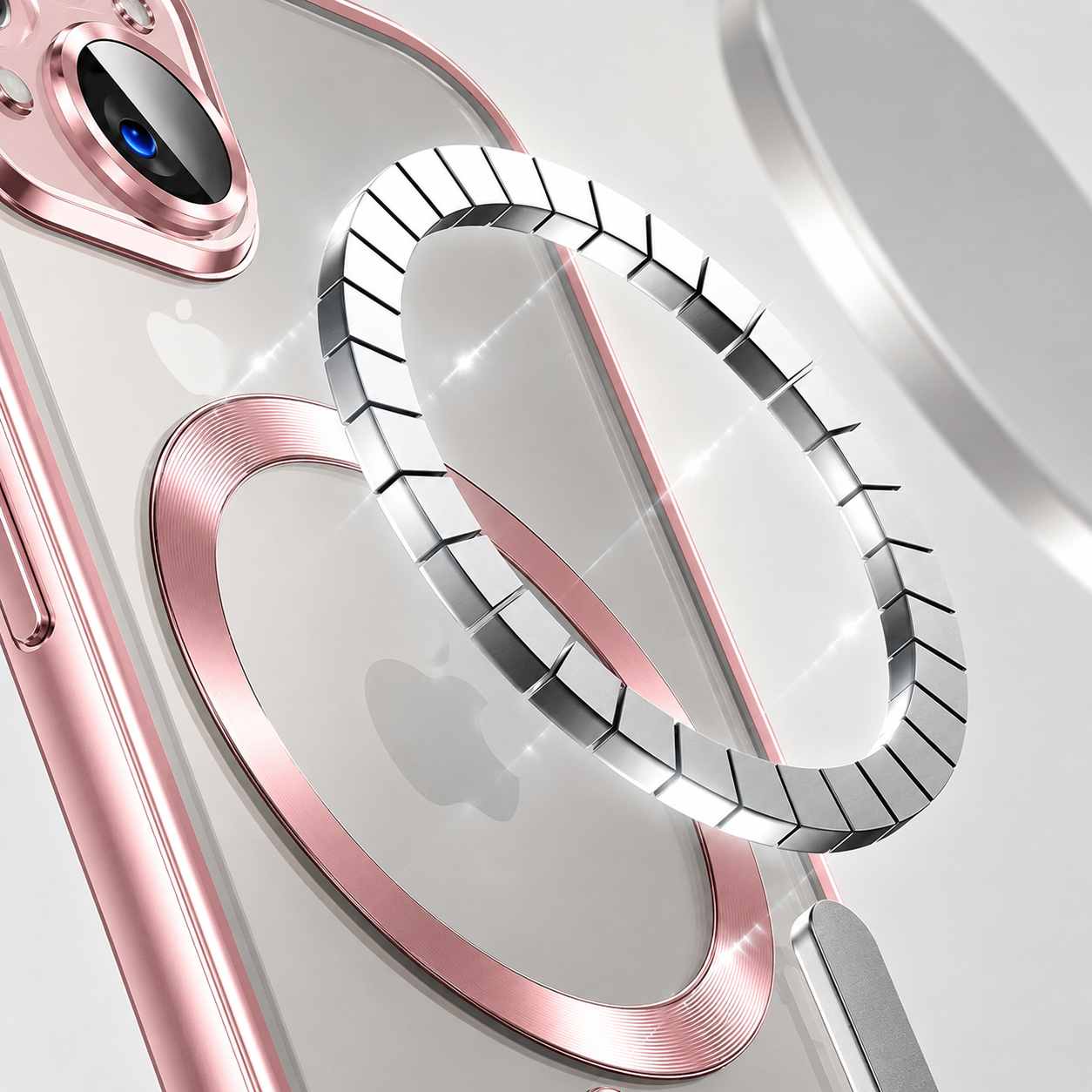 Premium iPhone Case MagSafe Compatible Transparent TPU Cover Magnetic Lens Protection Shockproof Anti Fingerprint Anti Scratch Half Wrapped Slim Design