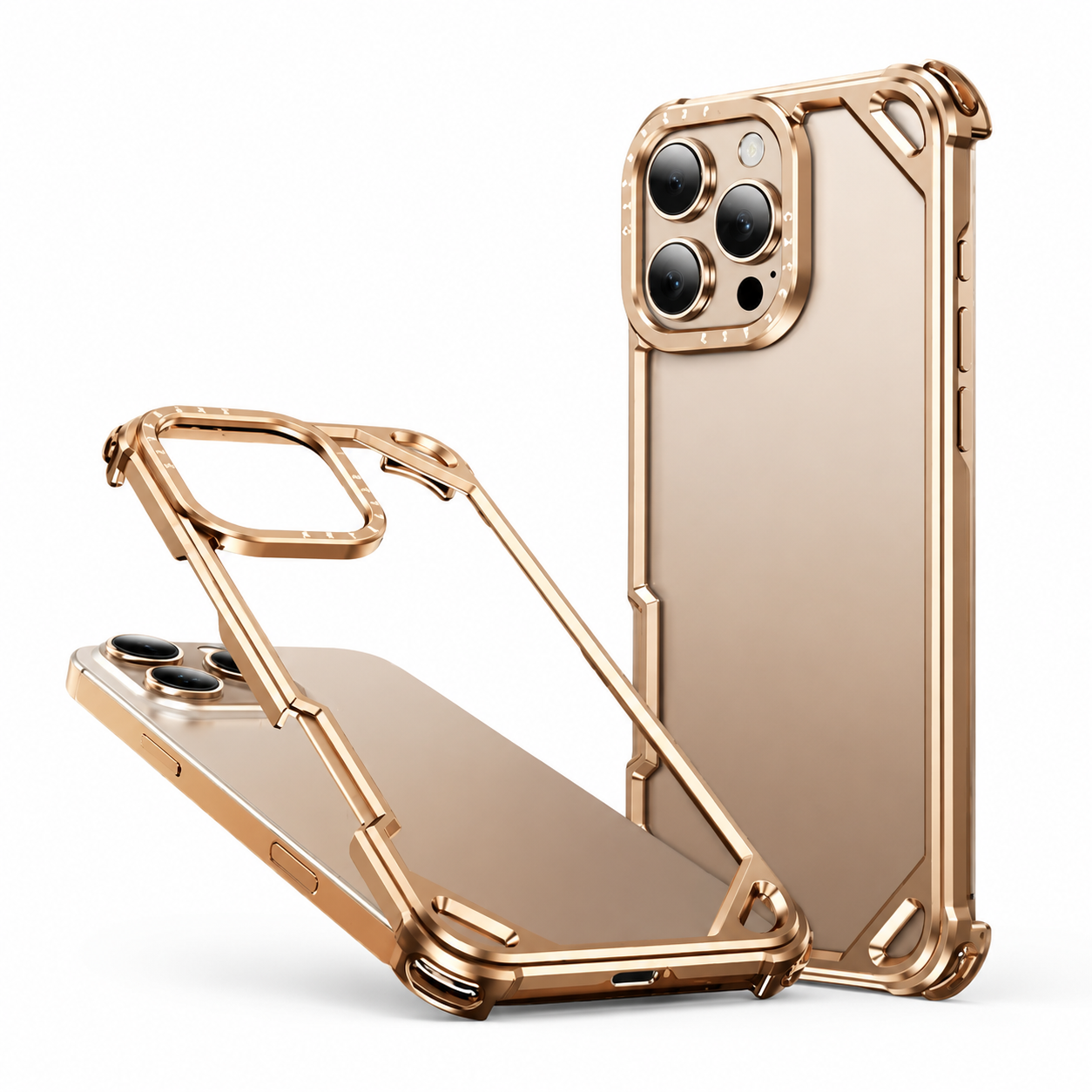 Premium iPhone Case MagSafe Compatible Ultra Thin Aluminum Metal Bumper Protective Cover Shockproof Edge Protection Wireless Charging Anti Scratch Lightweight Design