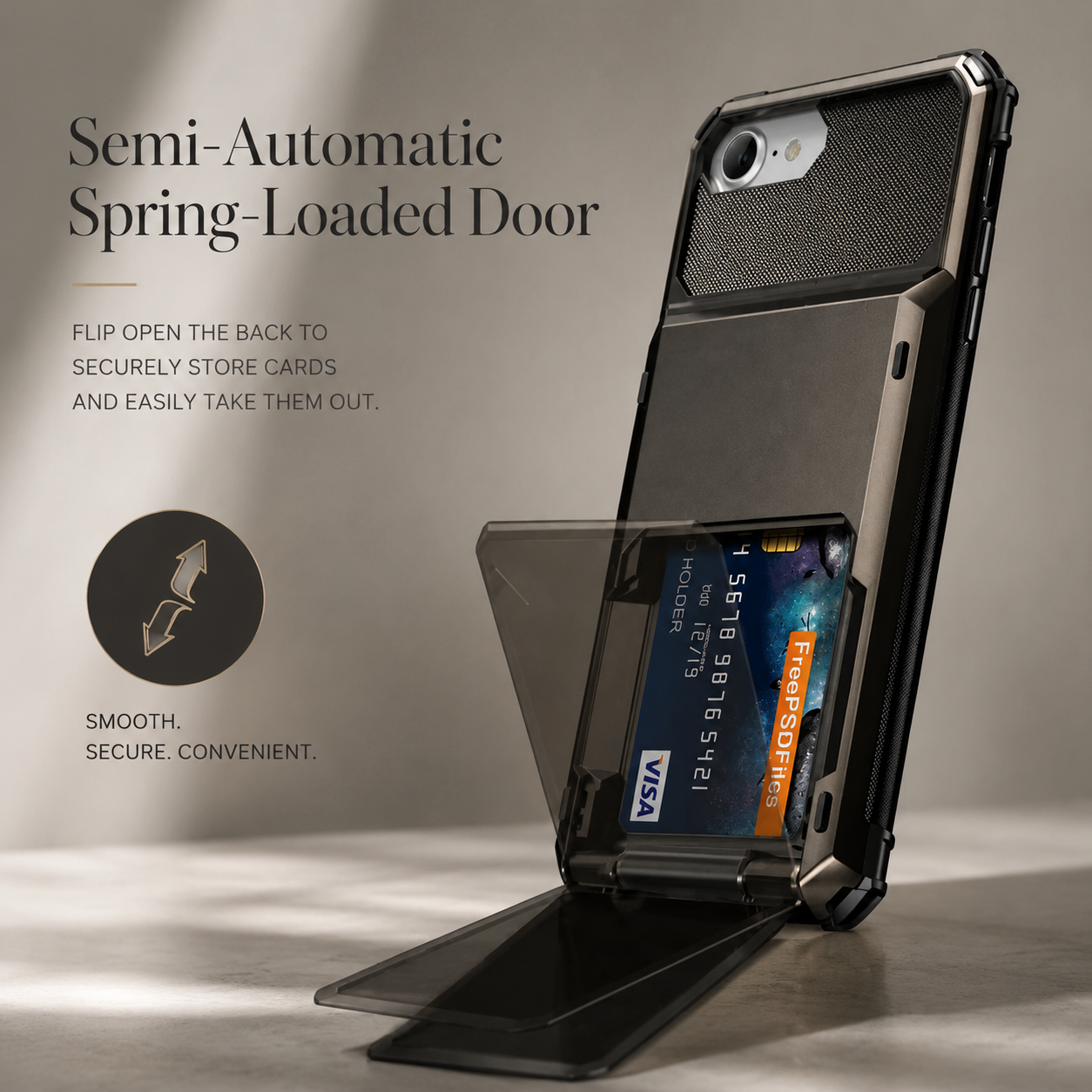 Premium iPhone Case MagSafe Compatible Wallet Armor Cover Card Holder Magnetic Ring Kickstand TPU Bumper Shockproof Scratch Resistant Full Coverage