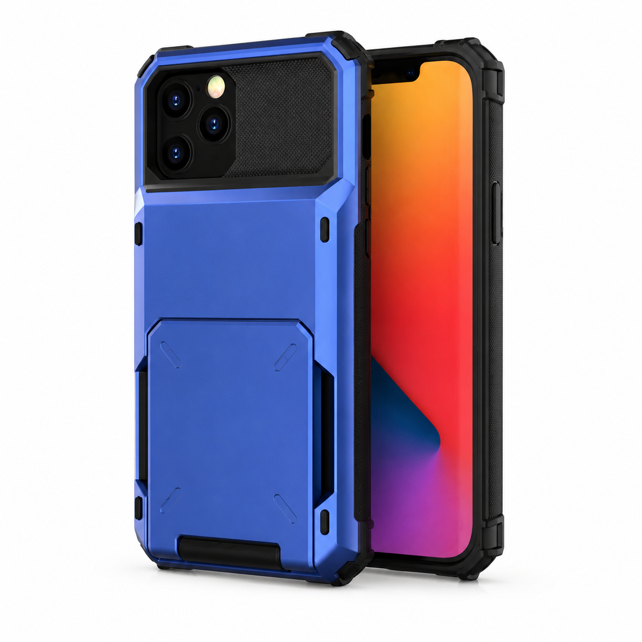 Premium iPhone Case MagSafe Compatible Wallet Armor Cover Card Holder Magnetic Ring Kickstand TPU Bumper Shockproof Scratch Resistant Full Coverage