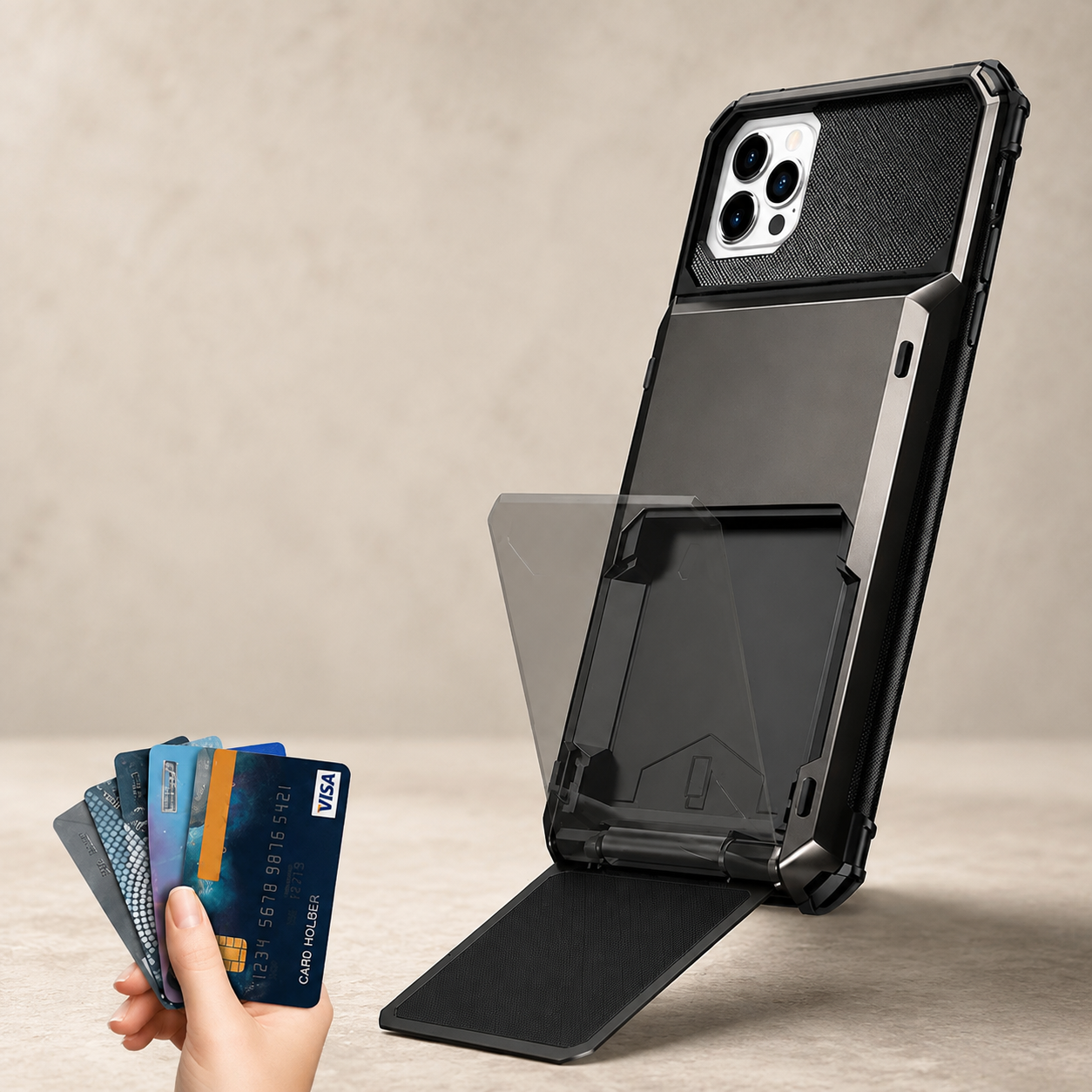 Premium iPhone Case MagSafe Compatible Wallet Cover Card Holder Magnetic Shockproof Protective Case Ultra Thin Camera Protection 4 Card Slot Full Coverage
