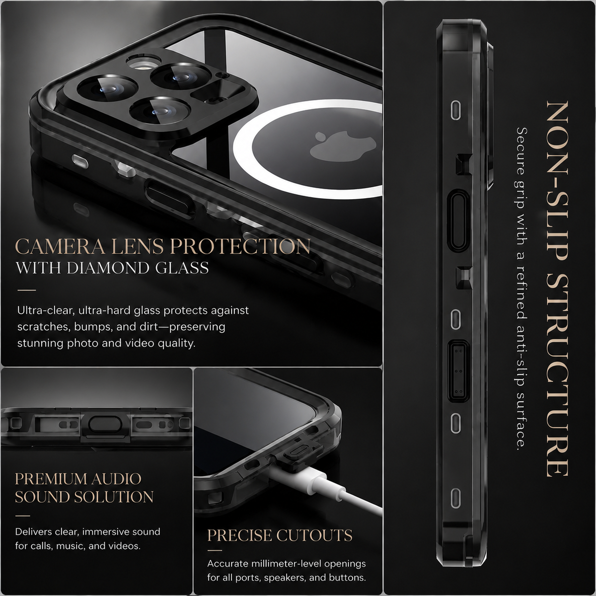 Premium iPhone Case MagSafe Compatible Waterproof IP68 Protective Cover 360 Full Body Shockproof Rugged Anti Scratch Dustproof Camera Protection Design