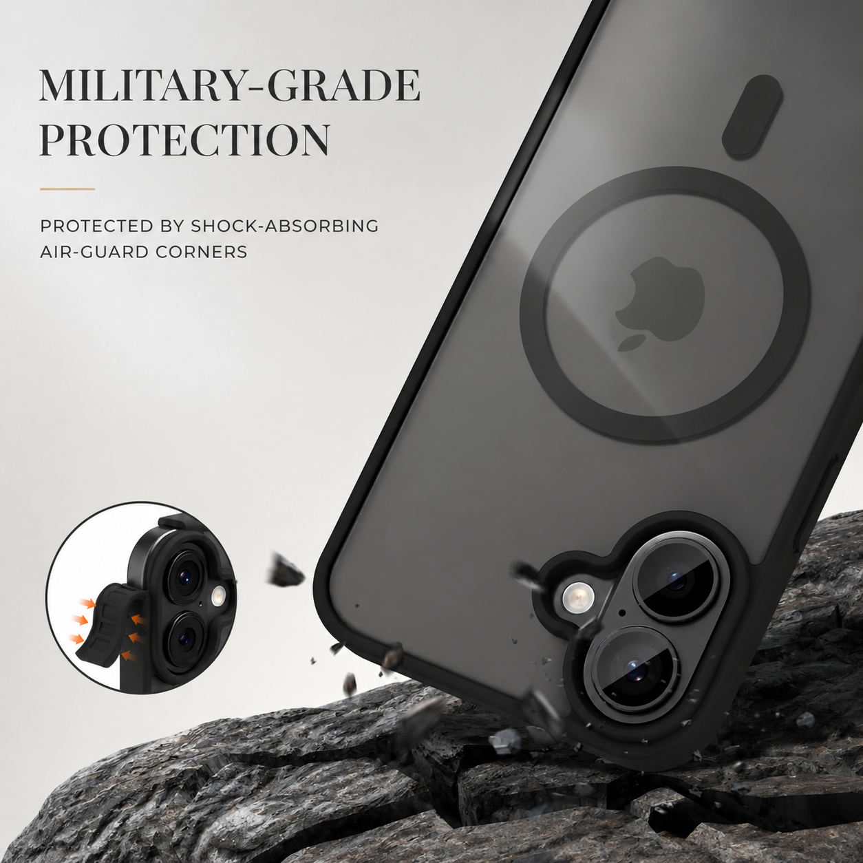 Premium iPhone Case Magnetic Armor Shockproof Cover MagSafe Compatible Matte Translucent Protective Case Wireless Charging Slim Full Coverage Design