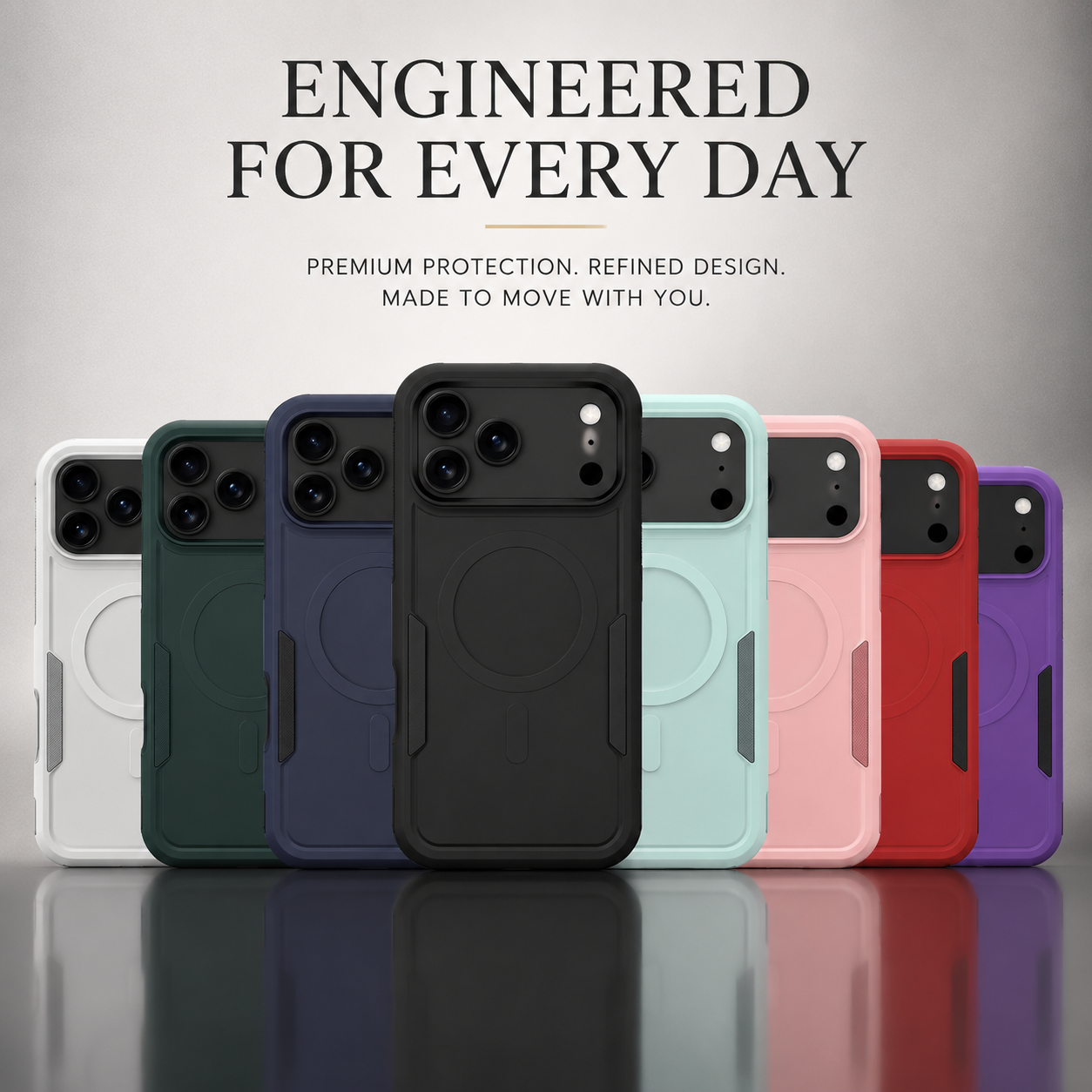 Premium iPhone Case Magnetic Charging Compatible Heavy Armor Protective Cover 2-in-1 Shockproof PC TPU Matte Anti Fingerprint Full Coverage