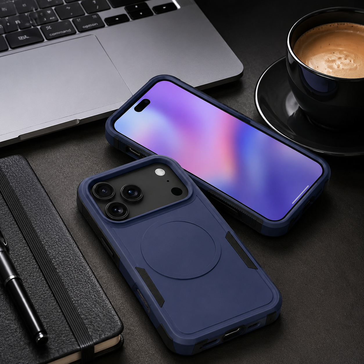 Premium iPhone Case Magnetic Charging Compatible Heavy Armor Protective Cover 2-in-1 Shockproof PC TPU Matte Anti Fingerprint Full Coverage