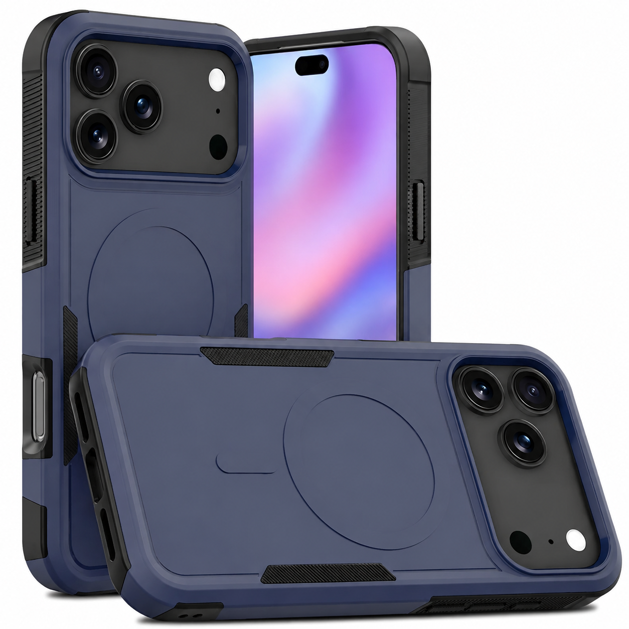 Premium iPhone Case Magnetic Charging Compatible Heavy Armor Protective Cover 2-in-1 Shockproof PC TPU Matte Anti Fingerprint Full Coverage