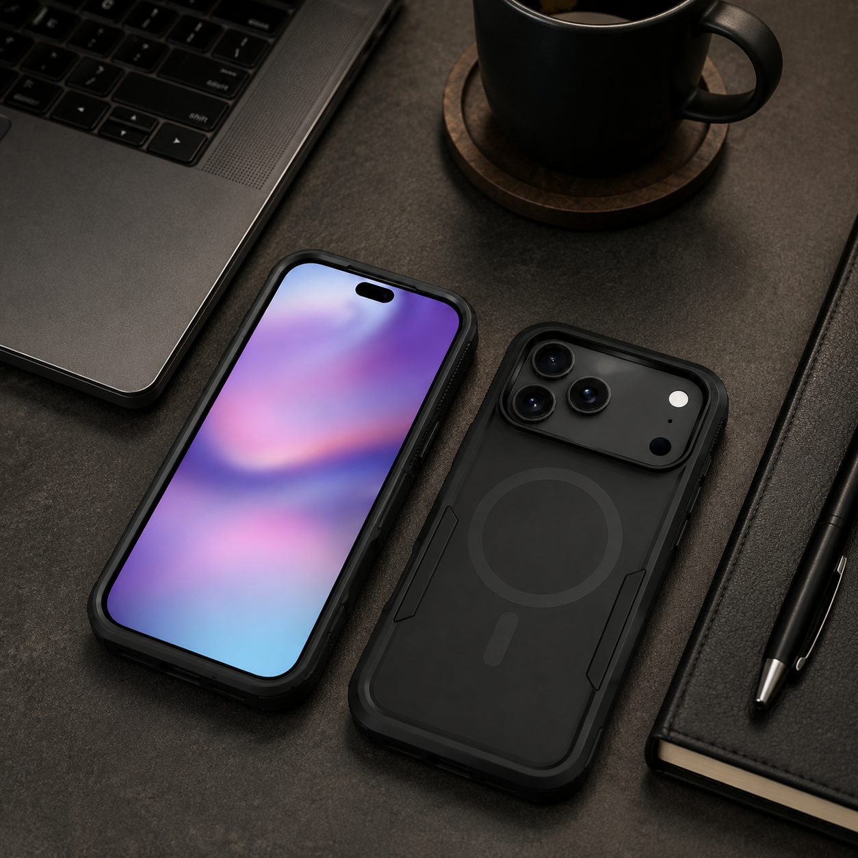 Premium iPhone Case Magnetic Charging Compatible Heavy Armor Protective Cover 2-in-1 Shockproof PC TPU Matte Anti Fingerprint Full Coverage