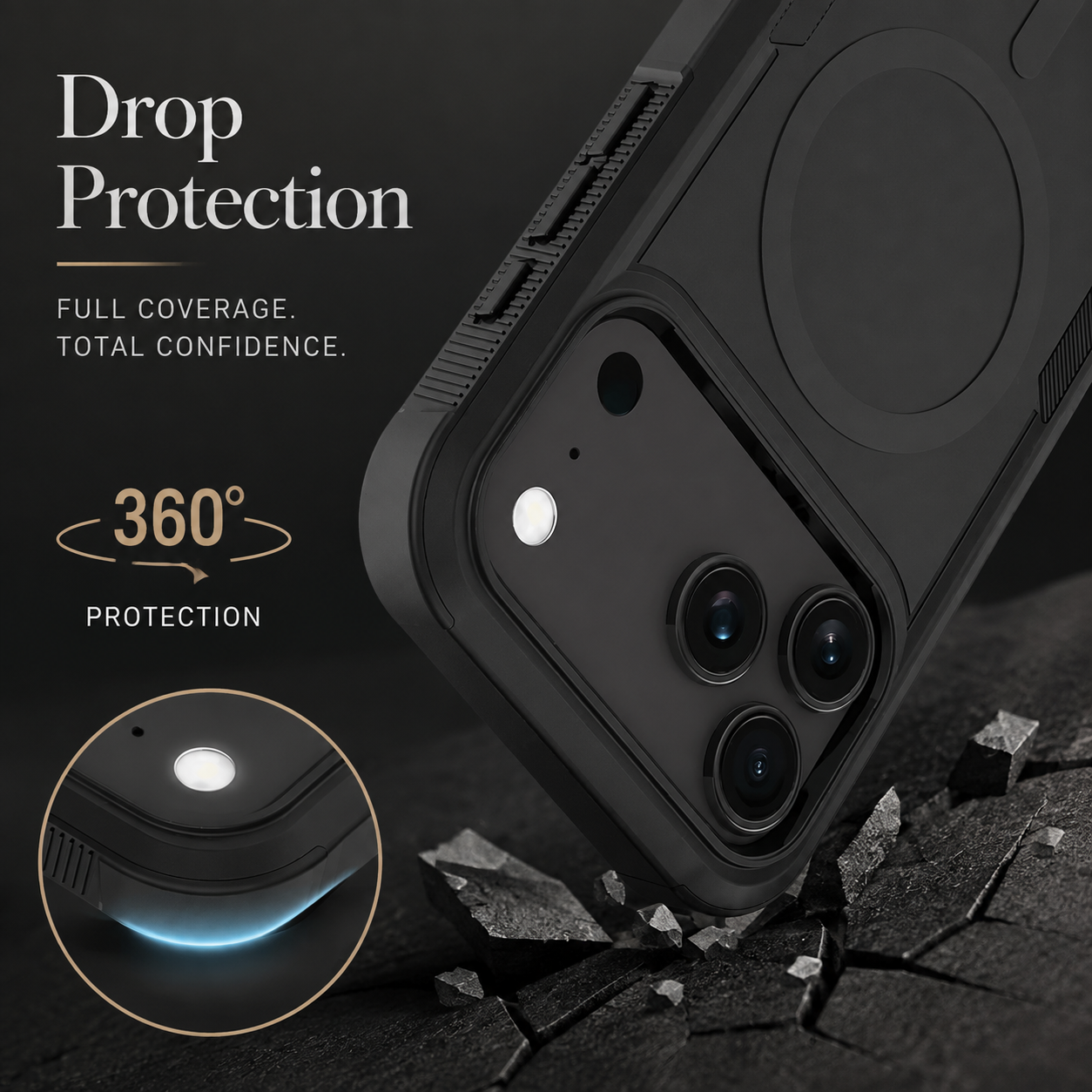 Premium iPhone Case Magnetic Charging Compatible Heavy Armor Protective Cover 2-in-1 Shockproof PC TPU Matte Anti Fingerprint Full Coverage
