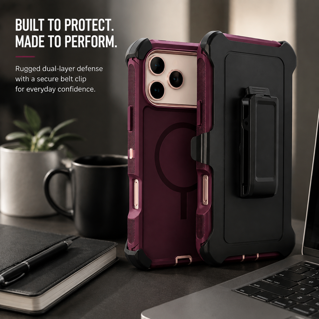 Premium iPhone Case Magnetic Defender Protective Cover Heavy Duty Shockproof TPU PC Armor Belt Clip Holder Wireless Charging Full Coverage