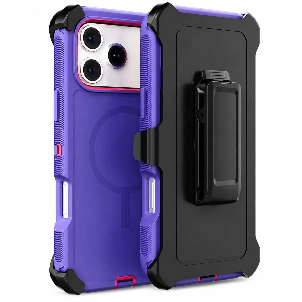 Premium iPhone Case Magnetic Defender Protective Cover Heavy Duty Shockproof TPU PC Armor Belt Clip Holder Wireless Charging Full Coverage