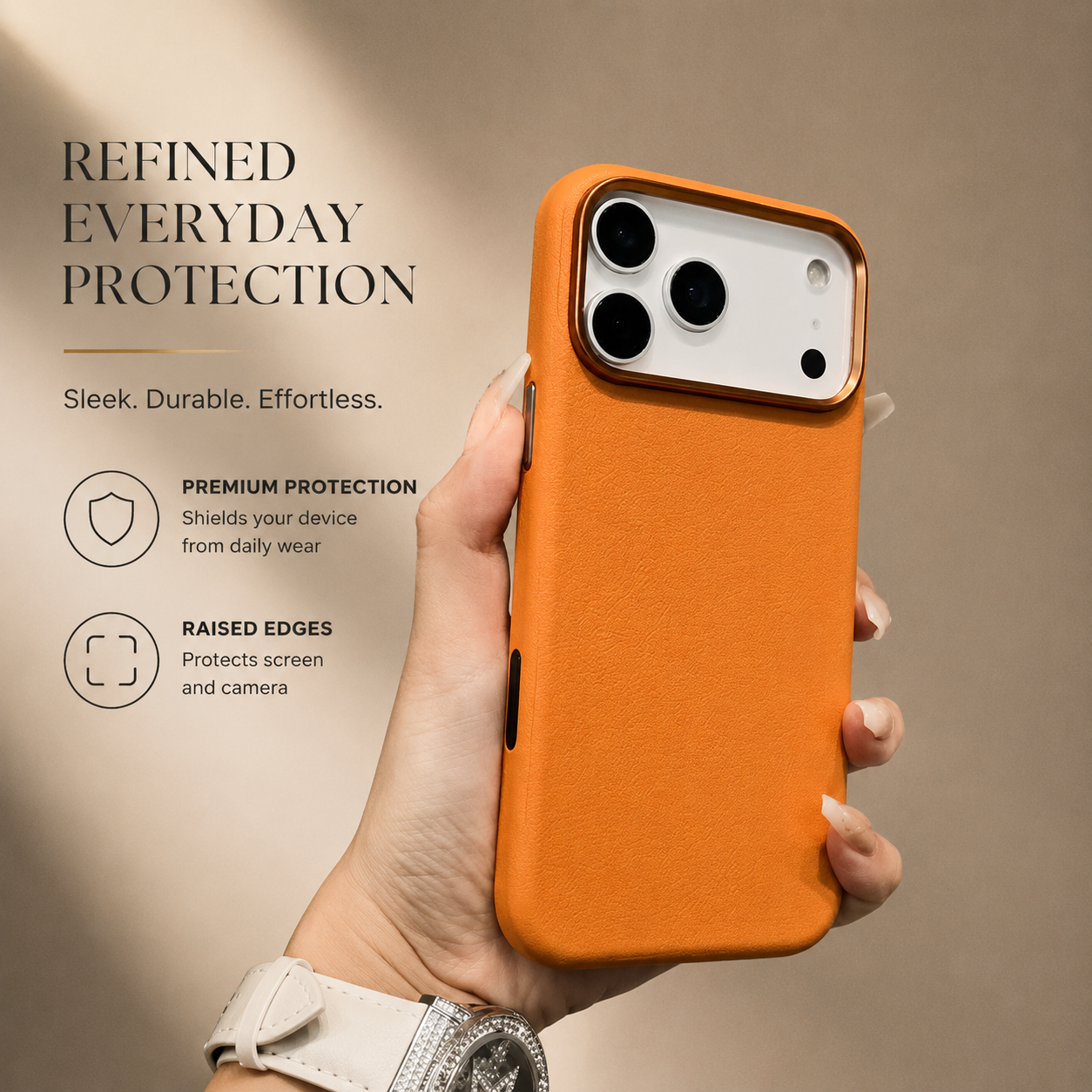 Premium iPhone Case Magnetic Leather Protective Cover MagSafe Compatible Wireless Charging Shockproof Anti Fingerprint Camera Button Access Full Coverage