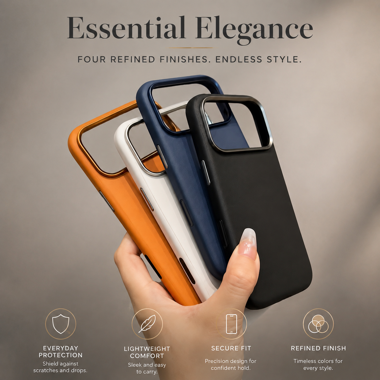 Premium iPhone Case Magnetic Leather Protective Cover MagSafe Compatible Wireless Charging Shockproof Anti Fingerprint Camera Button Access Full Coverage