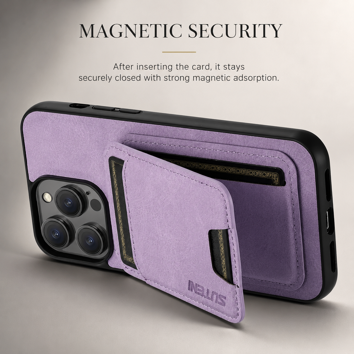 Premium iPhone Case Magnetic Leather Wallet Card Holder Protective Cover Camera Lens Protection Anti Scratch Non Slip Full Coverage