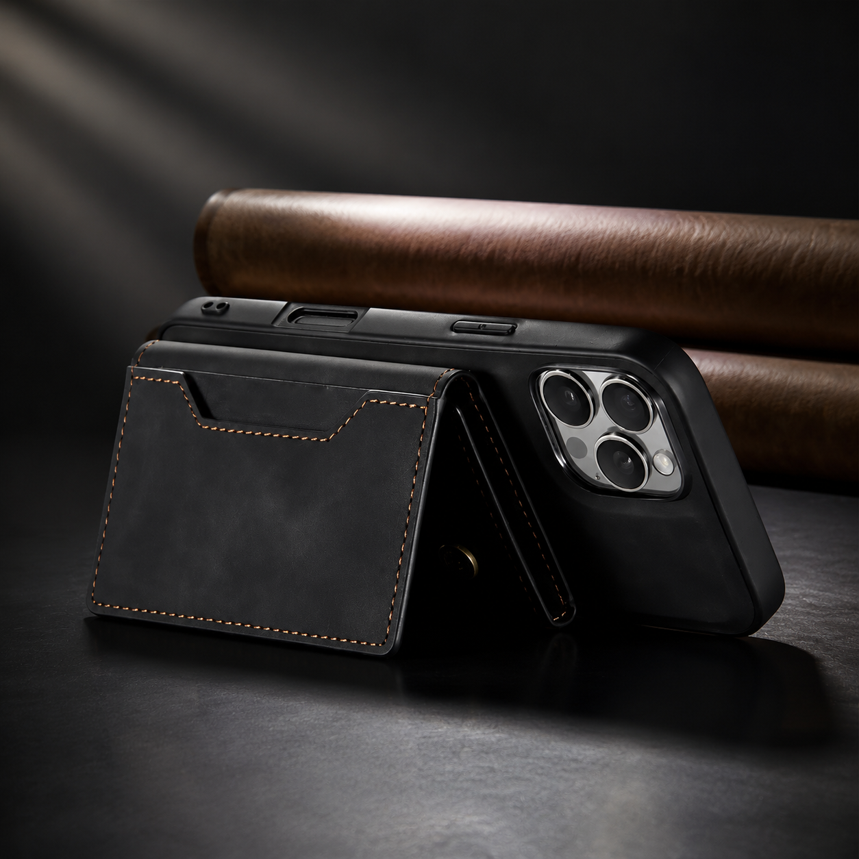 Premium iPhone Case Magnetic Leather Wallet Cover Card Holder Money Pocket Kickstand Shockproof Protective Case Slim Full Coverage