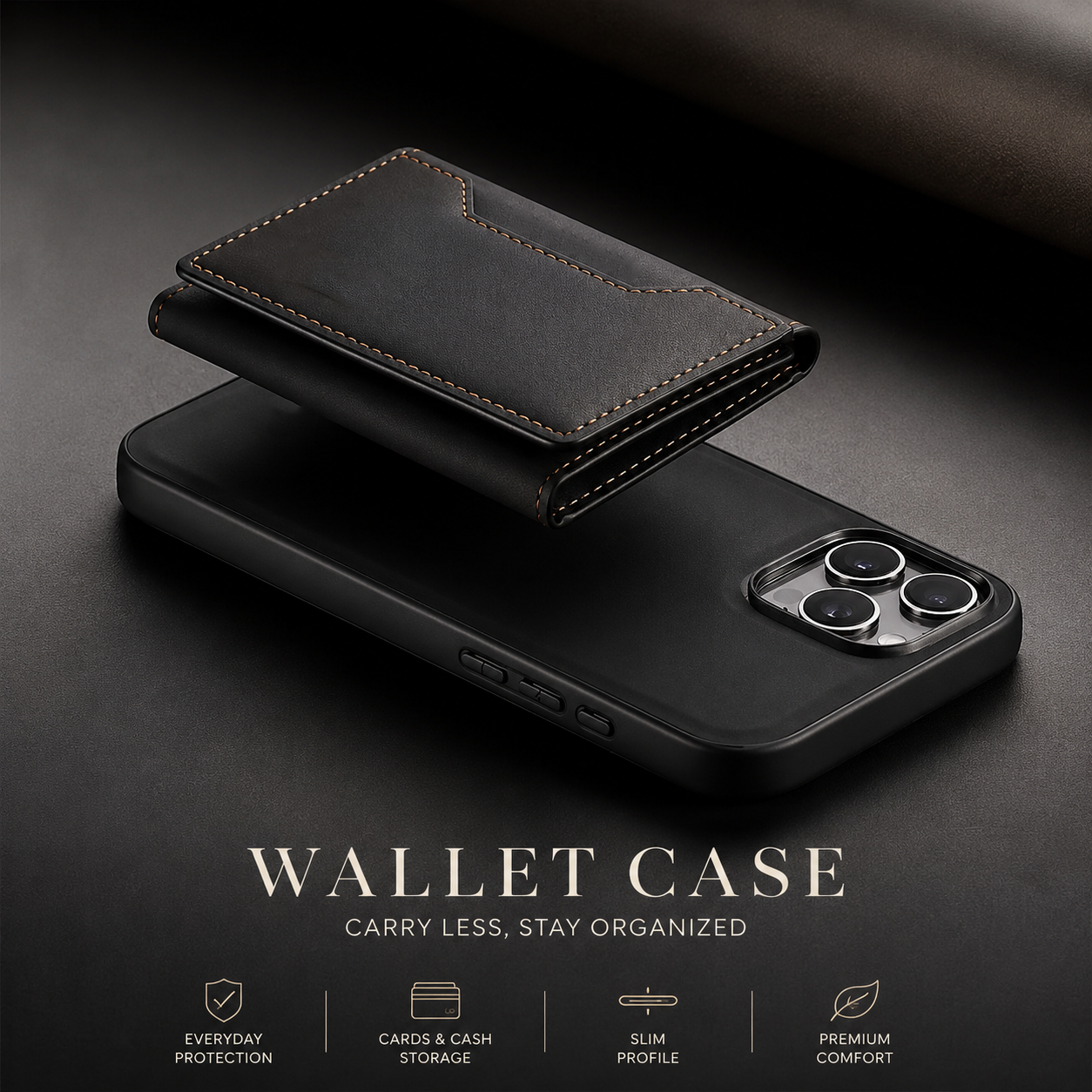 Premium iPhone Case Magnetic Leather Wallet Cover Card Holder Money Pocket Kickstand Shockproof Protective Case Slim Full Coverage